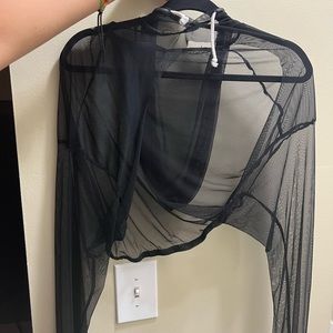 Fashion Nova Mesh Cropped Hoodie